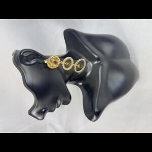 14k Elegant Vintage Drop Earrings with Golden citrine accents